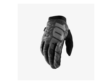 100% Motokrosové a enduro rukavice Brisker Softshell sivé/čierne