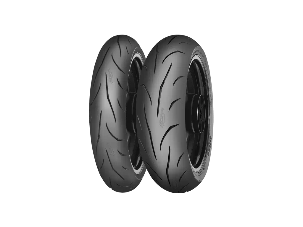 MITAS Pneumatika 180/55ZR17 Sport FORCE+ Evolution (73W) TL zadná DOT 20-26/2026 – ilustračná fotografia produktového radu, predná a zadná pneumatika