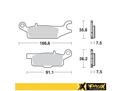 PROX Brzdové doštičky KH443 Yamaha YFM 550 Grizzly '11-14, YFM 700 Grizzly '07-18 predné ľavé