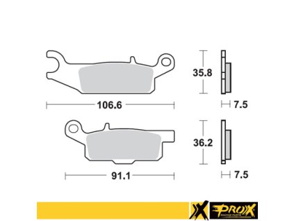 PROX Brzdové doštičky KH444 Yamaha YFM 550 Grizzly '11-14, YFM 700 Grizzly '07-18 predné pravé