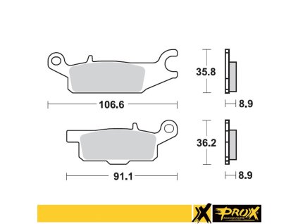 PROX Brzdové doštičky KH445 Yamaha YFM 550 Grizzly '11-14, YFM 700 Grizzly '07-18 zadné ľavé