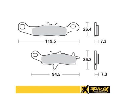 PROX Brzdové doštičky / Kawasaki KX 80/85/100 '97-20, Suzuki RM 85 '05-20 predné, Kawasaki KFX 450R 08-14, KVF 650 Brute Force '05-13 predné pravé