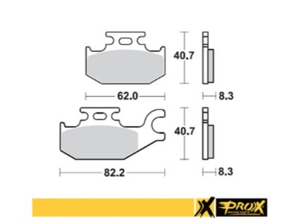 PROX Brzdové doštičky KH413 Suzuki LT-A/F 400F '08-'15, LT-A 450X '07-'10, LT-A 700X '05-'07, LT-A 750X '08-'15 ľavé predné