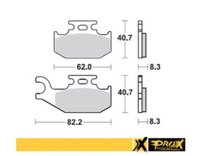 PROX Brzdové doštičky KH414 Suzuki LT-A/F 400F '08-'15, LT-A 450X '07-'10, LT-A 700X '05-'07, LT-A 750X '08-'15 pravé predné