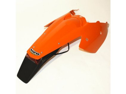 UFO Zadný blatník KTM SX '03-'06, EXC '03-'07 blatník s bočnými tabuľkami a svetlom oranžový
