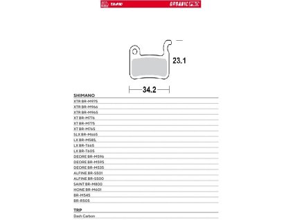 MOTO-MASTER Bike Pro brzdové doštičky bicyklové organické Pro pre Shimano Xtr BR-M975, BR-M966, BR-M965, XT BR-M776, BR-M775, BR-M765, Slx BR-M665, Saint BR-M800, Deore BR-M596, BR-M595, BR-M535