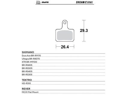 MOTO-MASTER Bike Pro brzdové doštičky bicyklové organické Sport pre Shimano Dura-Ace BR-R9170, Ultegra BR-R8070, Xtr BR-M9100, BR-RS805, BR-RS505, BR-RS405, BR-RS305, Tektro HD-R310