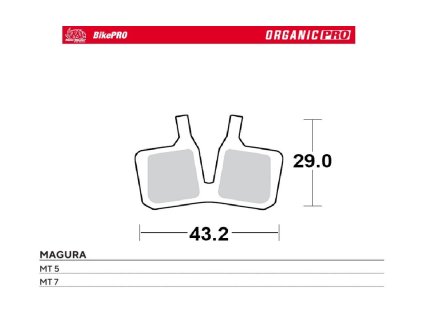 MOTO-MASTER Bike Pro brzdové doštičky bicyklové organické Pro pre Magura MT 5, MT 7