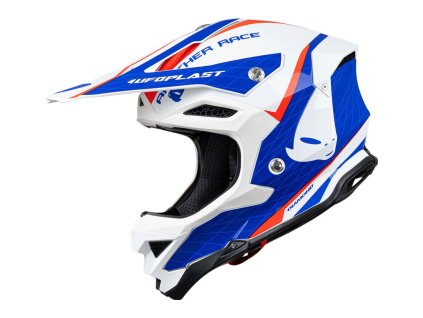 UFO Prilba Diamond CROSS Carbon Fiberglass biela/červená/modrá