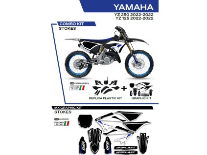 UFO Sada plastov YAKIT324001 + sada polepov Yamaha YZ 125/250 '22 Stokes čierna