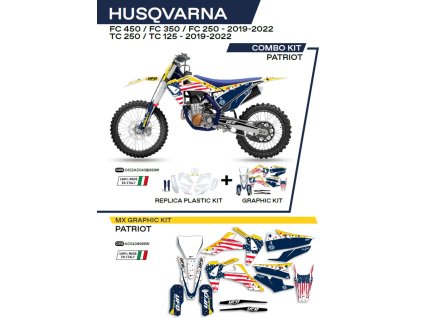 UFO Sada plastov HUKIT622999W + sada polepov Husqvarna TC 125/250 '19-'22; FC 250/350/450 '19-'22 Patriot OEM