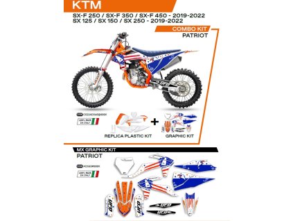 UFO Sada plastov KTKIT522999X + sada polepov KTM SX/SXF 125/150/250/350/450 '19-'22 Patriot OEM
