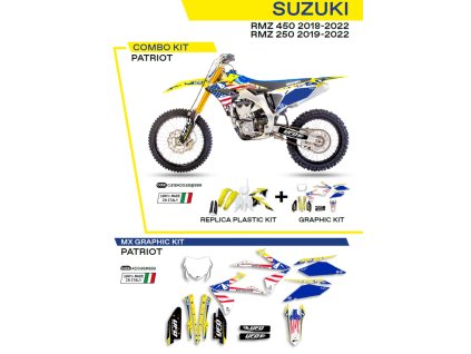 UFO Sada plastov SUKIT419 + sada polepov Suzuki RMZ 250 '19-'22; RMZ 450 '18-'22 Patriot OEM
