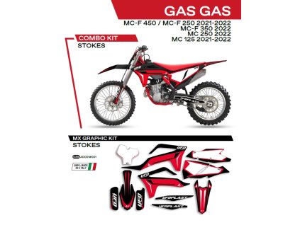 UFO Sada polepov Gas Gas MC 125 '21-'22; MC 250 '22; Mcf 250/350/450 '21-'22 Stokes čierna