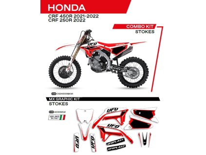 UFO Sada polepov Honda CRF 250R '22; CRF 450R '21-'22 Stokes čierna