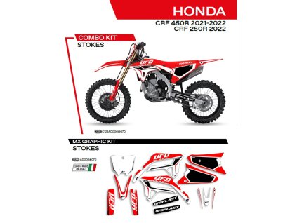 UFO Sada polepov Honda CRF 250R '22; CRF 450R '21-'22 Stokes červená