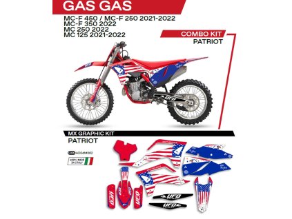 UFO Sada polepov Gas Gas MC 125 '21-'22; MC 250 '22; Mcf 250/350/450 '21-'22 Patriot červená