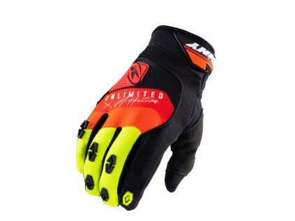 KENNY Rukavice CROSS/Enduro model Safety Black/Red/Orange čierne/červené/žlté fluo