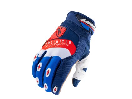 KENNY Rukavice CROSS/Enduro model Safety Navy/White/Red modré/biele/červené fluo
