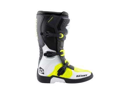 KENNY Čižmy CROSS/Enduro model Track biele/čierne/žlté fluo