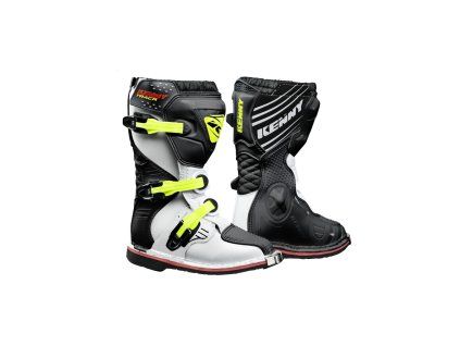 KENNY Čižmy CROSS/Enduro model Track detské čierne/biele/žlté fluo
