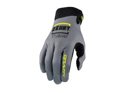 KENNY Rukavice CROSS/Enduro/Bike MTB model Gravity sivé/čierne/žlté fluo