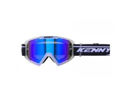 KENNY Okuliare Track+ Clear Crystal – číre/čierne/biele, modré sklo