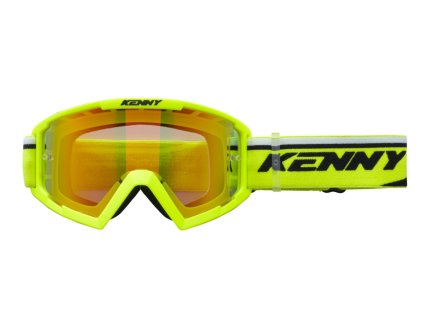 KENNY Detské okuliare Track+ – žlté fluo/čierne, červené sklo
