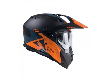 KENNY Prilba Dual Adventure model Extreme Graphic Orange/Petrol matná čierna/oranžová