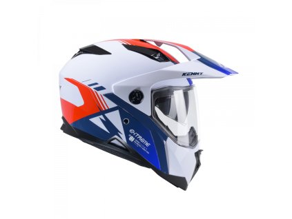 KENNY Prilba Dual Adventure model Extreme Graphic Patriot biela/modrá/červená