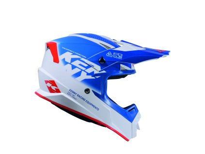 KENNY Prilba Cross/Enduro Track Graphic Focus Patriot – biela/modrá/červená