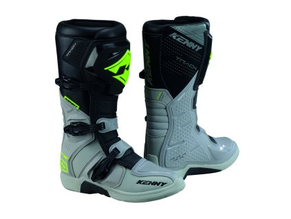 KENNY Čižmy CROSS/Enduro Track T2 sivé/žlté fluo