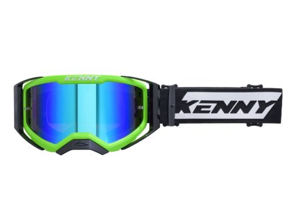 KENNY Okuliare Performance Evo 2 – zelené fluo/biele/čierne, zrkadlové sklo