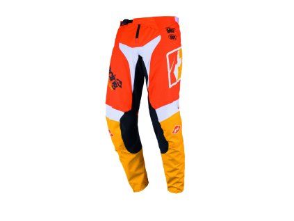 KENNY Nohavice CROSS/Enduro Force Beach Dust Orange – oranžové/biele