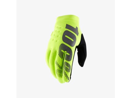 100% Rukavice CROSS/Enduro Brisker Softshell žlté fluo