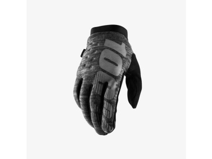 100% Rukavice CROSS/Enduro Brisker Softshell sivé/čierne