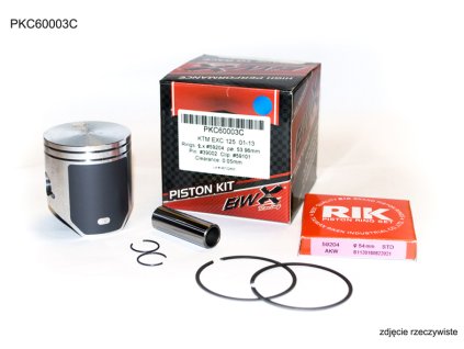 BEARING WORX Piest KTM SX 125 '01-'23, EXC 125 '01-'16, Husqvarna TC 125 '14-'22, TE 125 '14-'16 Beta RR 125 '18-'19 krúžky Rik 2 ks. rozmer: 53,96 mm
