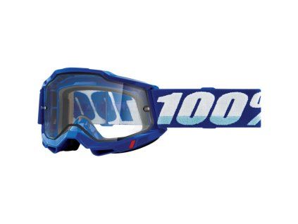 100% Okuliare Accuri 2 Enduro Moto – modré/biele, dvojité, číre sklo