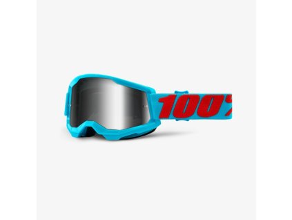 100% Okuliare Strata 2 Summit – svetlomodré/červené, strieborné zrkadlové sklo