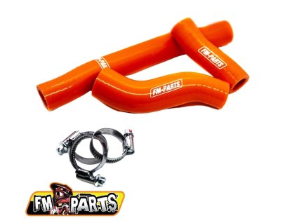 FM-PARTS Silikónové Hadice chladičov KTM EXC 250/300 TPI '20-'23, Husqvarna TE/Tei 250/300 TPI '20-'23,Gas-Gas EC 250/300 TPI '20-'23 oranžové