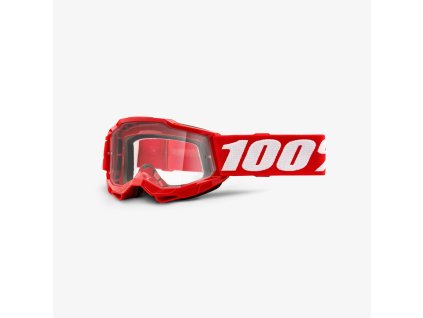 100% Detské okuliare Accuri 2 – červené/biele, číre sklo