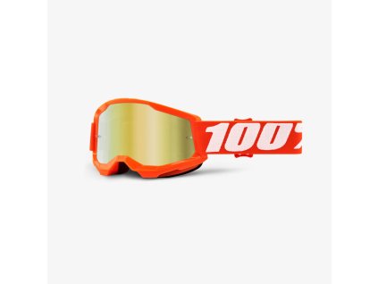 100% Detské okuliare Strata 2 – oranžové/biele, zlaté zrkadlové sklo
