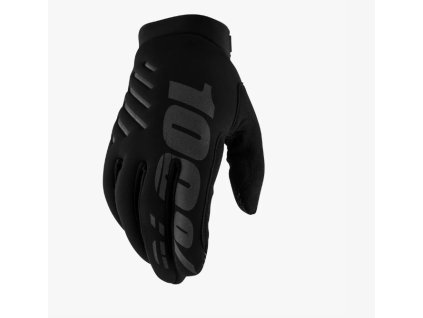 100% Rukavice CROSS/Enduro Brisker detské softshellové čierne/sivé