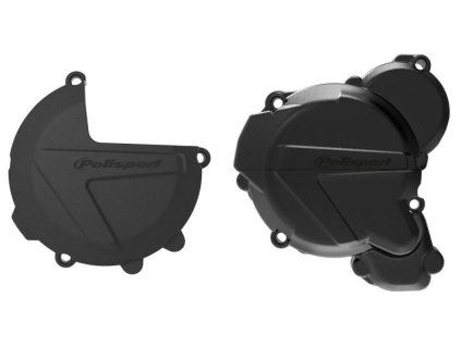 POLISPORT Sada chránič krytu zapaľovania a chránič krytu spojky + chránič krytu vodnej pumpy KTM EXC/XCW TPI 250/300, Husqvarna TE TPI 250/350 `17-22 čierna