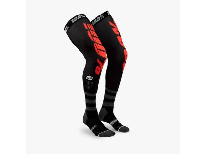 100% Dlhé ponožky pod kolenné chrániče (ortézy) Rev MX Knee Brace – čierne/červené
