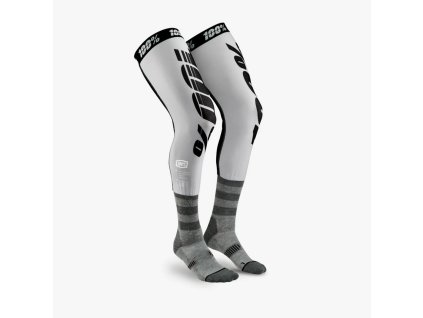 100% Dlhé ponožky pod kolenné chrániče (ortézy) Rev MX Knee Brace – sivé/čierne