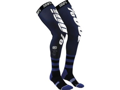 100% Dlhé ponožky pod kolenné chrániče (ortézy) Rev MX Knee Brace – modré/biele