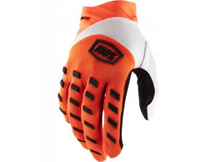 100% Rukavice CROSS/Enduro Airmatic oranžové fluo/biele/čierne