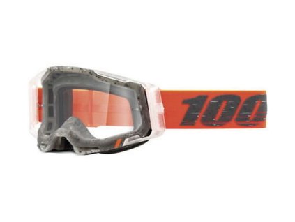 100% Okuliare Racecraft 2 Schrute – oranžové/sivé, číre sklo