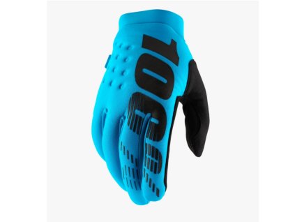 100% Rukavice CROSS/Enduro/MTB Brisker Softshell Turquoise tyrkysové